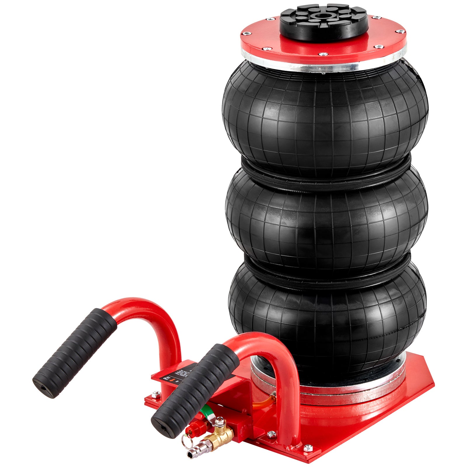 VEVOR Air Jack, 3 Ton 6600 Lbs Triple Bag Air Jack, Airbag Jack With Six Steel Pipes, Lift Up To 17.7 Inch 450 Mm, Fast Lifting Pneumatic Jack, With Side Handles For Car, Garage, Repair
