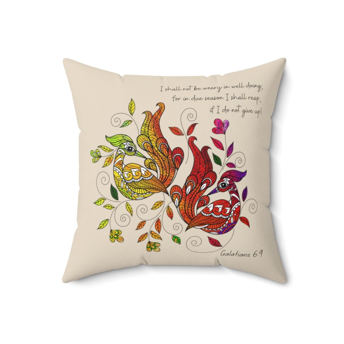 Decorative Throw Pillow Cover - i Shall not be Weary in Well Doing-3