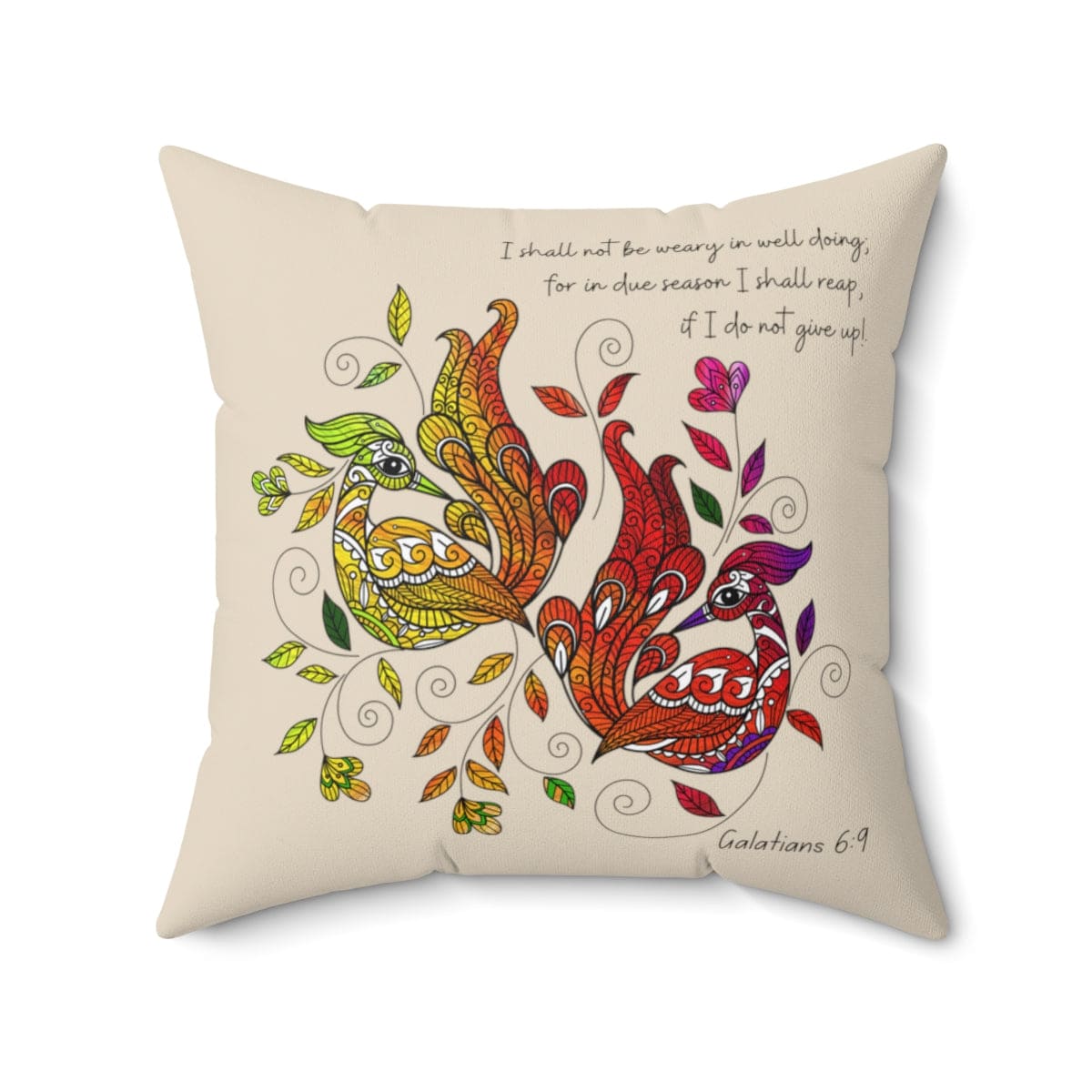 Decorative Throw Pillow Cover - i Shall not be Weary in Well Doing-1