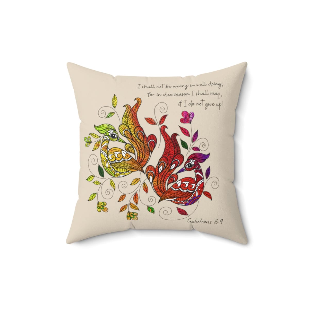 Decorative Throw Pillow Cover - i Shall not be Weary in Well Doing-2