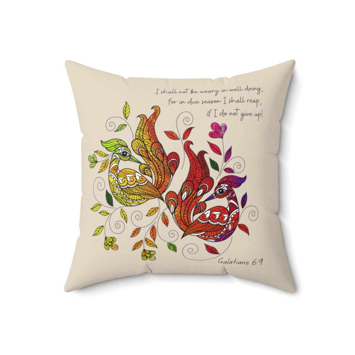 Decorative Throw Pillow Cover - i Shall not be Weary in Well Doing-4