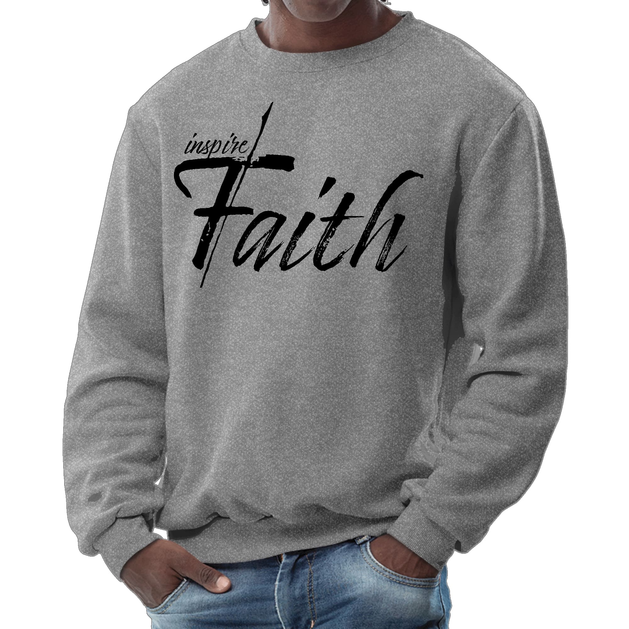 Mens Graphic Sweatshirt - Inspire Faith Black Print-7