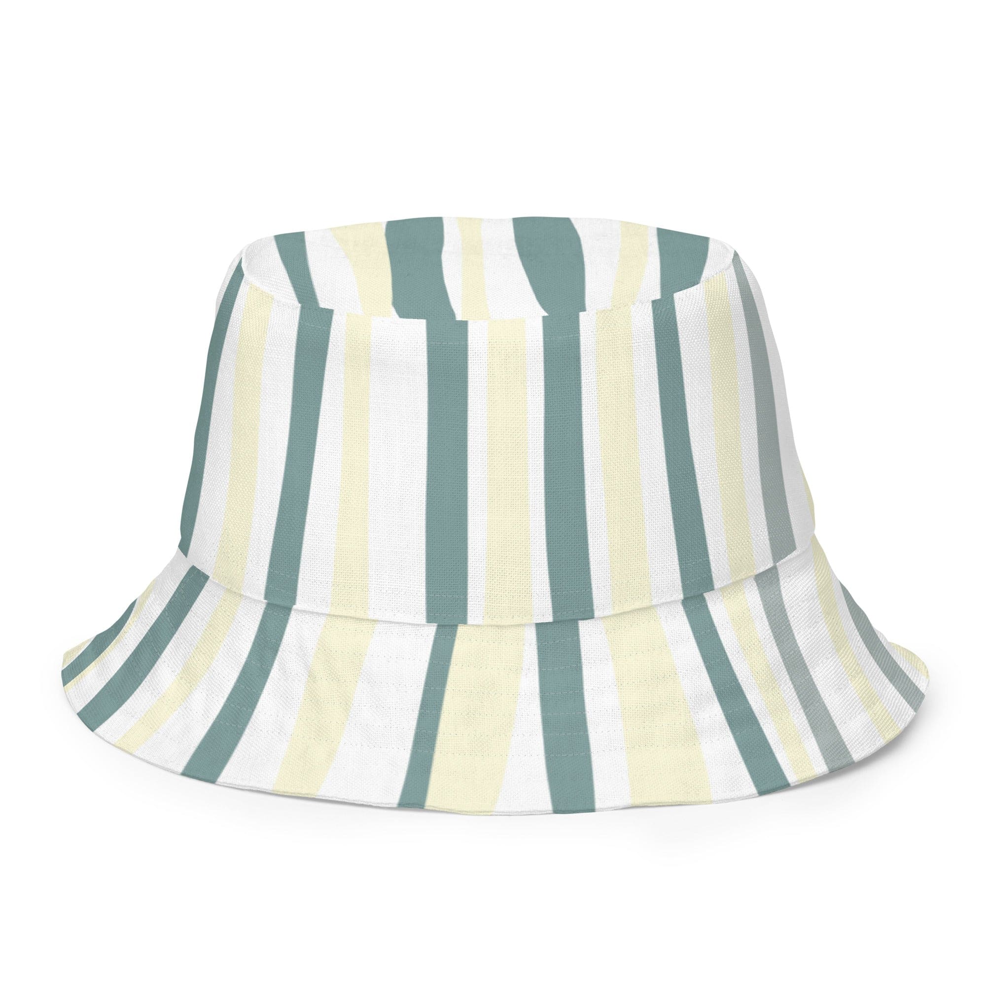 Reversible Bucket Hat Green Yellow Geometric Lines-3